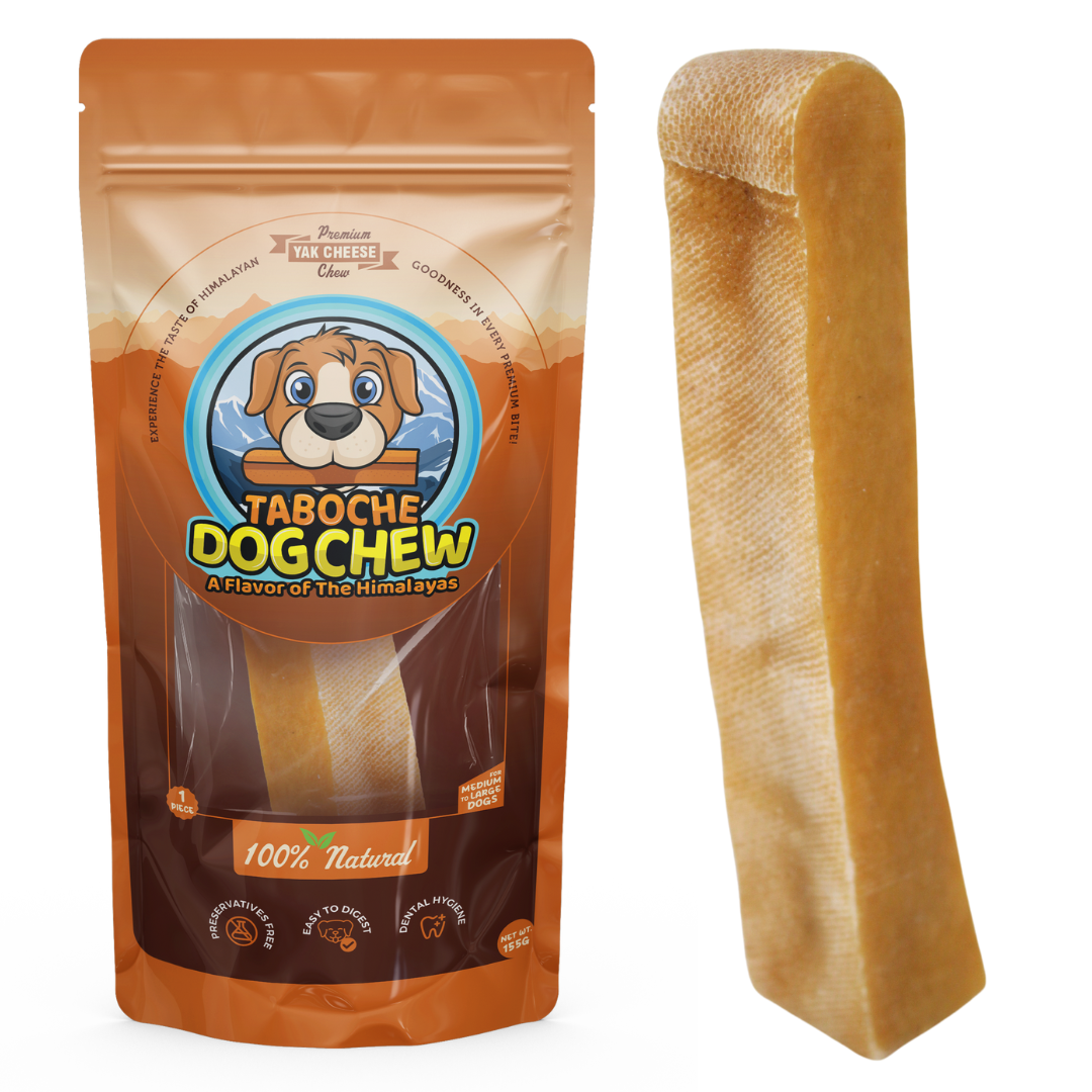 Taboche Dog Chew- Yak Cheese - All Natural & Organic - Long Lasting- A Flavor of The Himalayas - Extra Large - 5.5 oz (155g) - Pack of 1