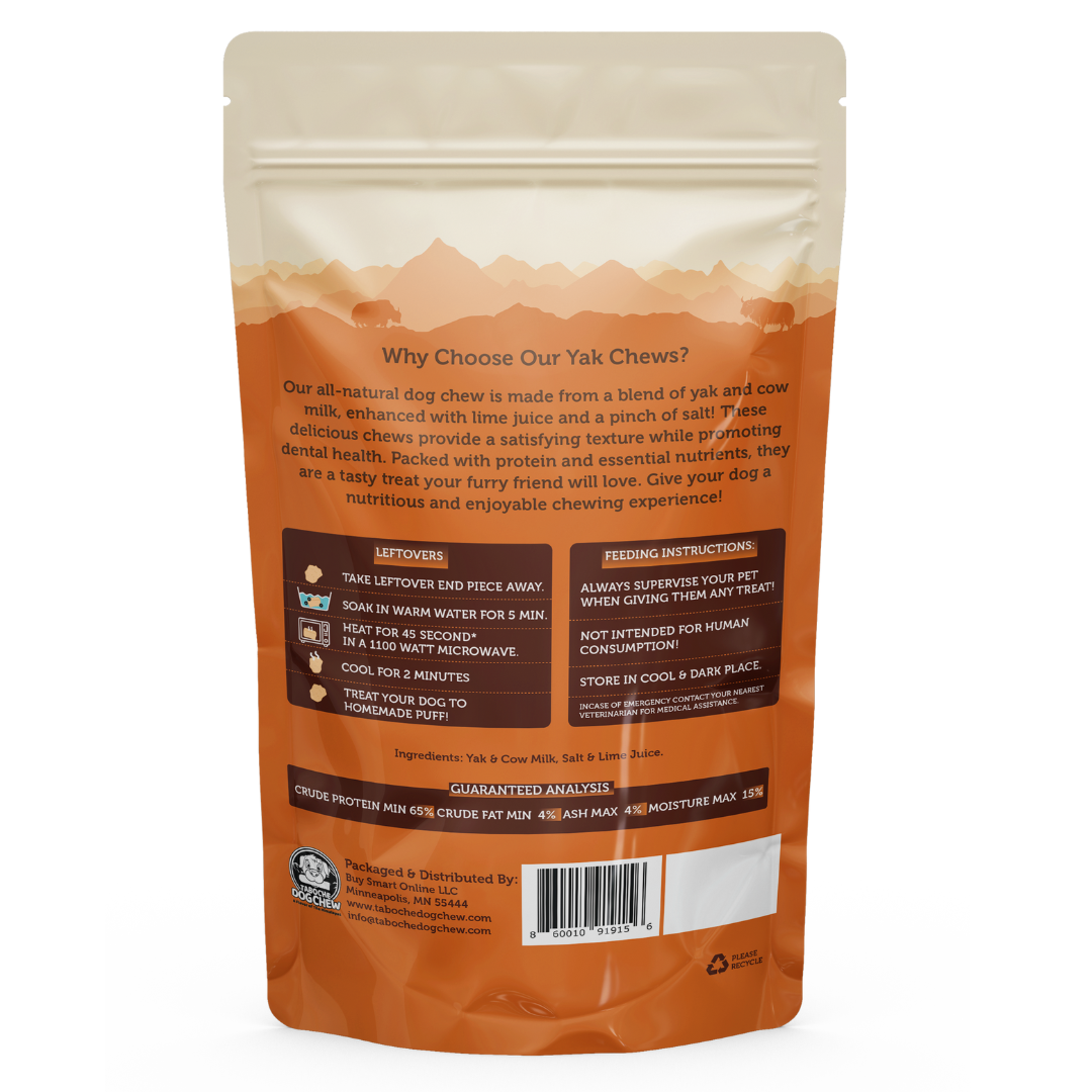 Taboche Dog Chew- Yak Cheese - All Natural & Organic- Long Lasting- A Flavor of The Himalayas - Medium - 5.90 oz (167g) - Pack of 2