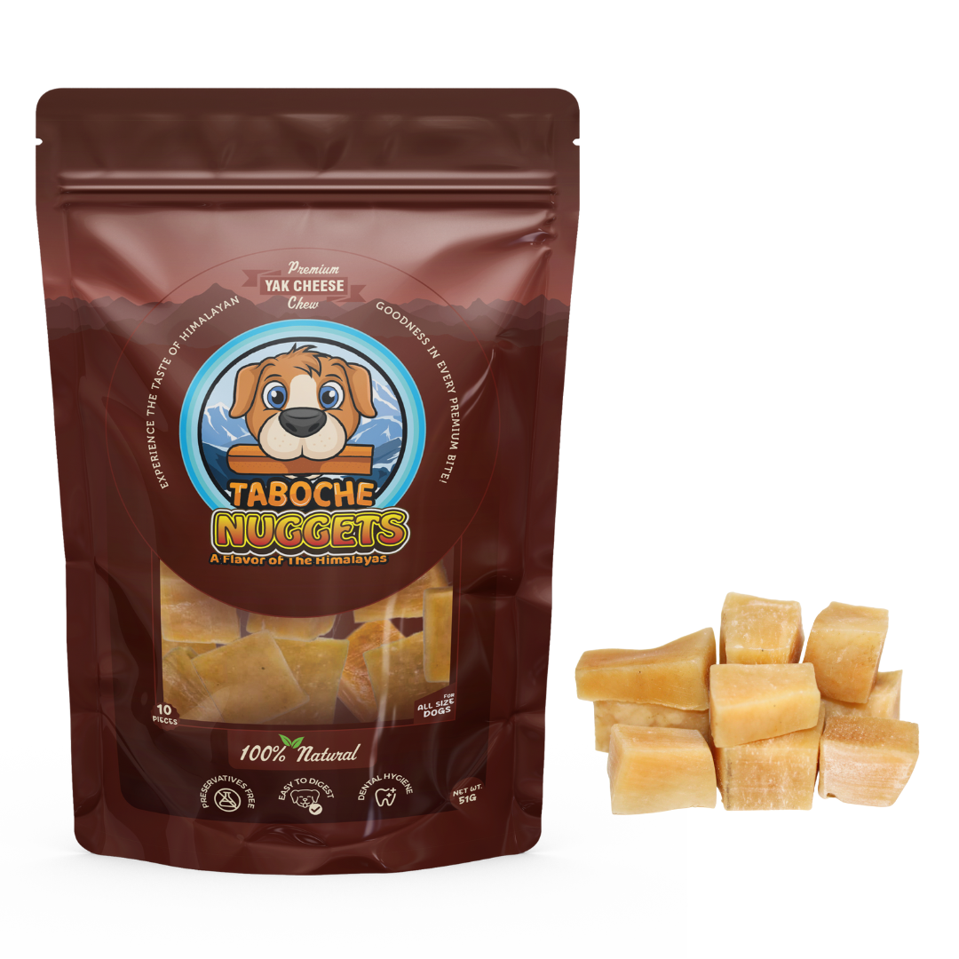 Taboche Dog Chew- Yak Cheese - All Natural & Organic- Long Lasting- A Flavor of The Himalayas - Yak Cheese Nuggets- 10 Pieces