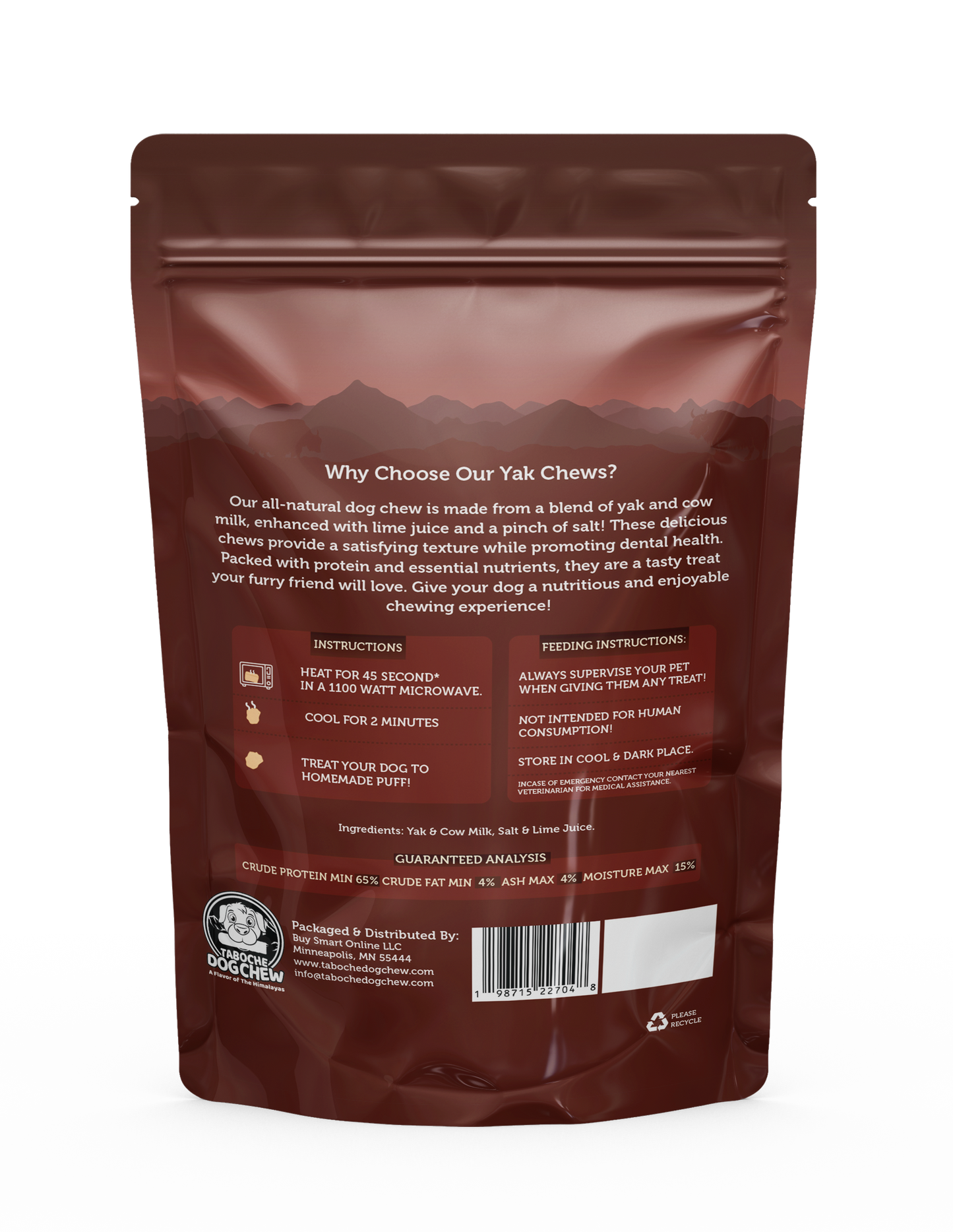Taboche Dog Chew- Yak Cheese - All Natural & Organic- Long Lasting- A Flavor of The Himalayas - Yak Cheese Nuggets- 10 Pieces