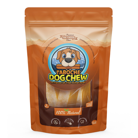 Taboche Dog Chew- Yak Cheese - All Natural & Organic- Long Lasting- A Flavor of The Himalayas - Extra Large - 16 oz (453g) - Pack of 3