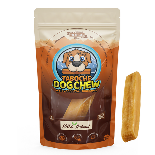 Taboche Dog Chew- Yak Cheese - All Natural & Organic- Long Lasting- A Flavor of The Himalayas - Medium - 2.92 oz (83 g) - Pack of 1