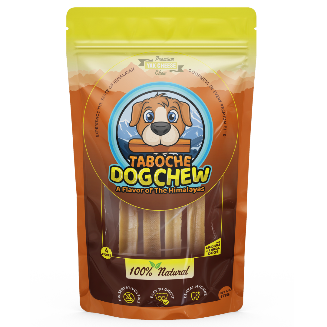 Taboche Dog Chew- Yak Cheese - All Natural & Organic- Long Lasting- A Flavor of The Himalayas - Small Long - 6.27 oz (178 g) - Pack of 4 Brand: Taboche Dog Chew